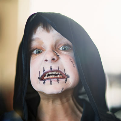 Child dressed up as a monster