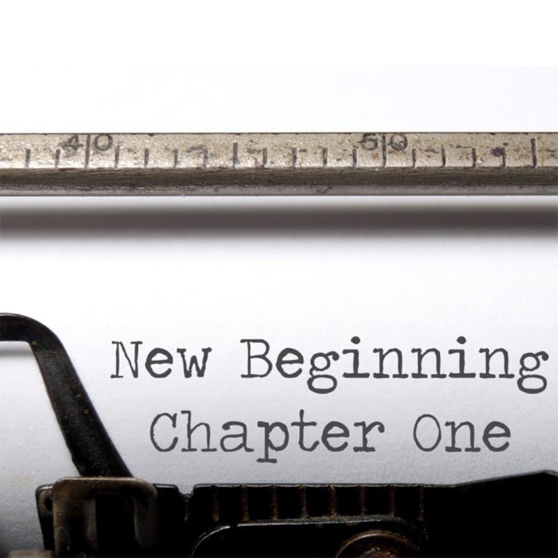 Words on typewriter - New beginnings chapter one
